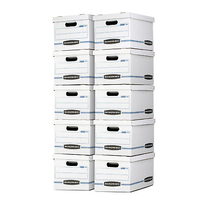 #ad Bankers Box Basic Duty Letter Legal File Storage Box with Lids 10 Pack White $18.25