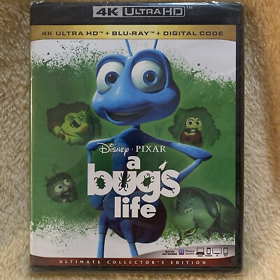 #ad A Bug#x27;s Life 4K Ultra HD Blu Ray Digital 1998 New Sealed Disney Pixar $23.88