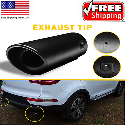 #ad Black Dual Outlet Exhaust Tip Tail Muffler Tip Stainless Steel Kit For 1.5quot; 2.4quot; $13.99