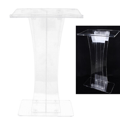 #ad Free standing Clear Church Acrylic Podium Presentation With Wide Reading Surface $188.11
