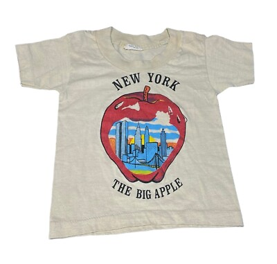 #ad Vintage 80’s NEW YORK The Big Apple Toddler T Shirt Size 2T 4T USA Single Stitch $46.45