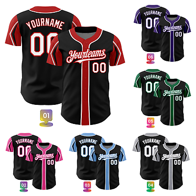 #ad Personalized Name Number Custom Baseball Jersey Black Baseball Jersey S 5XL $32.39