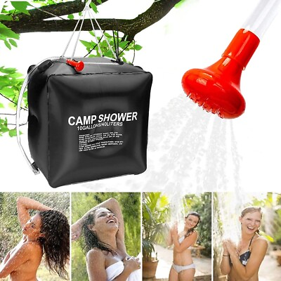 #ad Shower Bag 40L Portable Water Bag Outdoor Camping Solar Heated 10 Gallon Compact $17.99