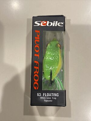 #ad Sebile Pivot Frog 1 2 OZ White Lime Frog 14g 63mm 2 1 2” $7.99