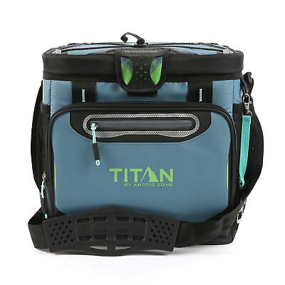 #ad Titan by Arctic Zone 24 Can Zipperless Soft Side Cooler Bali Green $31.47