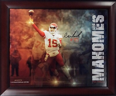 #ad Mahomes 2018 Limited Edition Framed 16x20 Photo #102 250 Reprint $74.99