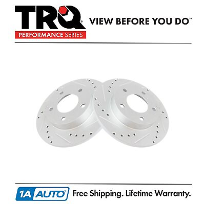 #ad TRQ Performance Brake Rotor Drilled amp; Slotted Coated Rear Pair for Mazda $64.95