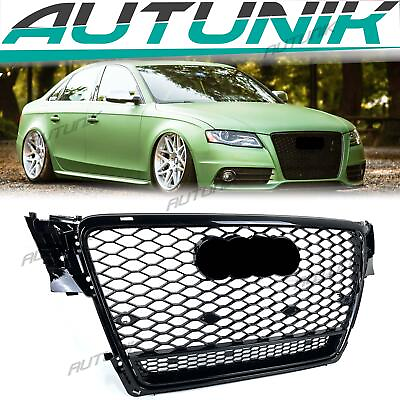 #ad Honeycomb RS4 Front Black Grill Mesh Grille for Audi A4 B8 S4 2009 2011 2012 $205.99