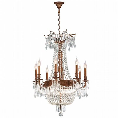#ad WINCHESTER 12 LIGHT FRENCH GOLD FINISH AND CLEAR CRYSTAL CHANDELIER $1220.00