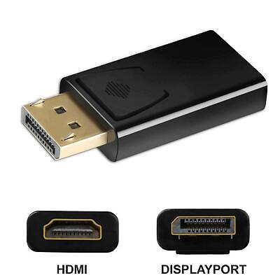 #ad New Display Port to HDMI Male Female Adapter Converter DisplayPort DP to HDMI $1.92