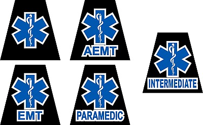 #ad Reflective Black EMS EMT PARAMEDIC AEMT Interm Tetrahedron Helmet Decal You Pick $5.00