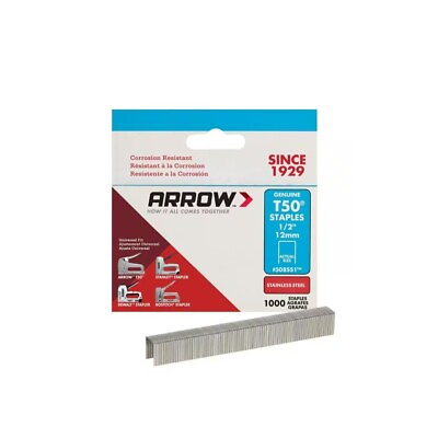 #ad Arrow T50 1 2 in. Stainless Steel Staples 508SS1 1000 Pack $13.25