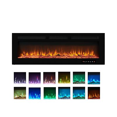 #ad Alice 30quot; Electric Fireplace Inserts Recessed Wall Mounted Fireplace LED Fir... $141.94