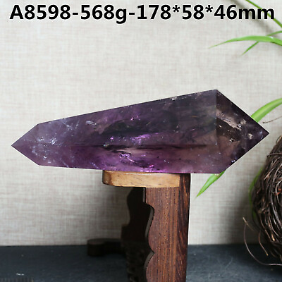 #ad A8598 568gNatural Amethyst Crystal Double Terminated Point Healing Wand Specimen $189.00