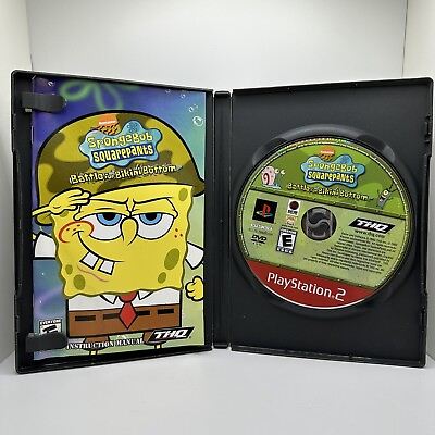 #ad SpongeBob SquarePants Battle for Bikini Bottom PS2 Sony With Manual No Cover $13.80