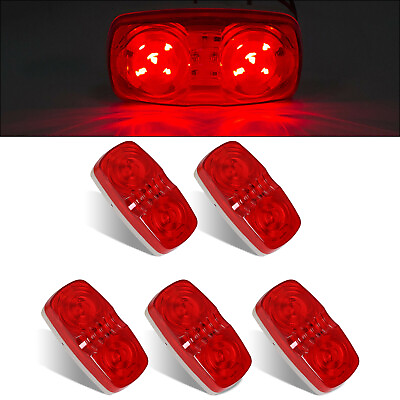#ad 5x Red 4x2quot; Trailer Side Marker LED Light Double Bullseye 10 Diodes Clearance $13.28