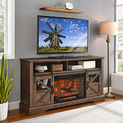#ad Entertainment Media Console Center 60 in Electric Fireplace TV Stand Up To 70 in $487.99