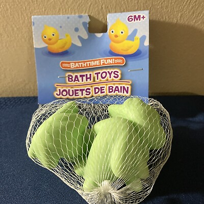 #ad Green Rubber Frogs Bath Time Fun Frog Froggies Kid#x27;s bathing toys 2quot; 3pk 6mos $7.00