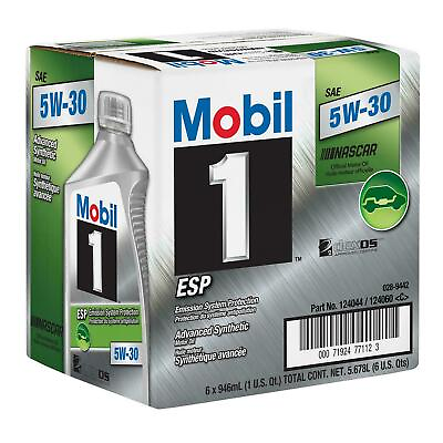 #ad Mobil 1 ESP Full Synthetic Motor Oil 5W 30 1 Quart Case of 6 $75.00