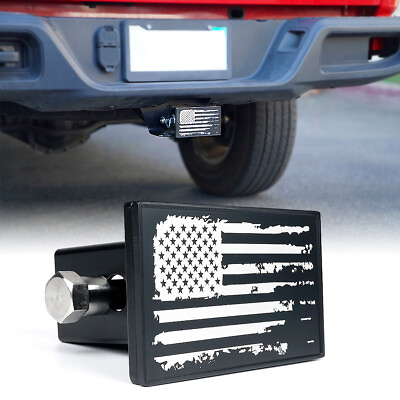 #ad Xprite Tow Trailer Hitch Cover Aluminum Fit 2quot;Inch Receivers w American Flag $19.99