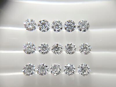 #ad 15pc 1.6mm Natural Loose Brilliant Cut Diamonds SI1 Clarity H Color Clean White $143.99