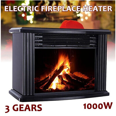 #ad 1000W Electric Fireplace Heater with Remote Control Fireplace Electric Flame DF3 $36.08