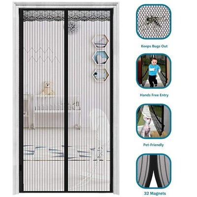 #ad Magnetic Screen Door Retractable Mesh Net Pet Patio Hands Free Mosquito Magic $7.99