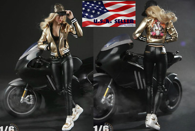 #ad 1 6 Motorcycle Leather Jacket Set For 12quot; PHICEN Hot Toys Female Figure ❶USA❶ $54.74