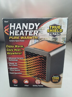 Handy Heater 1200 Watt Pure Warmth Ceramic Space Heater IN BOX $19.00