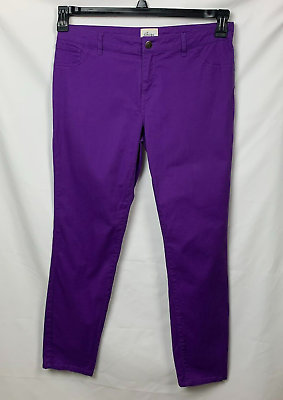 #ad Beige by ECI Pants Purple Skinny Leg Zip Button 3 Pockets Stretch Size 8 $15.95