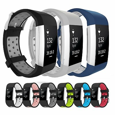#ad Replacement Silicone Sports Strap Wrist Band Bracelet For Fitbit Charge 2 2 HR $4.55