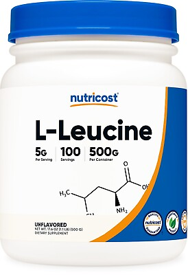 Nutricost L Leucine Powder 500G High Quality Gluten Free Non GMO $22.98