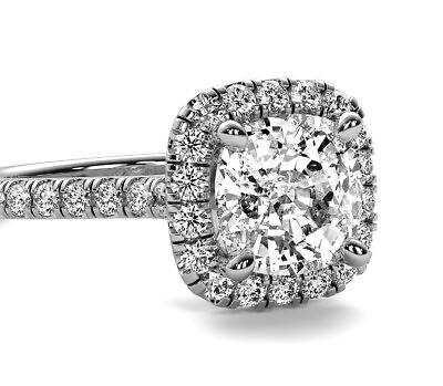 #ad Halo Diamond Ring 2.55 Ct H VS2 Real Certified Natural Cushion Cut Diamond Ring $7562.50