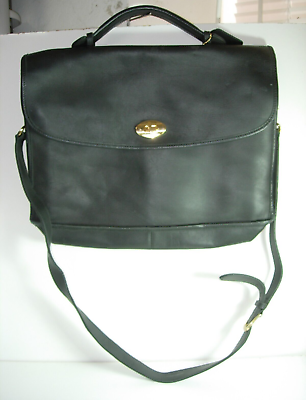 #ad MENS WOMENS NEW BLACK Leather Messenger Bag Briefcase Satchel Shoulder Bag 16X11 $39.99