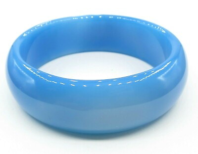 #ad Light Blue Wide Glass Bangle $29.99