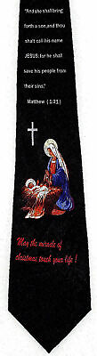 #ad NEW Miracle of Christmas Nativity Scene Holiday Seasonal Novelty Necktie #1899 $8.50