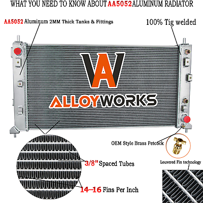 #ad #ad Aluminum 4 Row Radiator For Chevy Silverado 1500 GMC Sierra 1500 5.3L 2019 2023 $259.00