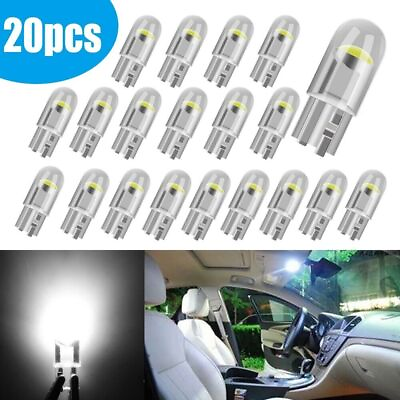 #ad 20PCS White T10 194 168 W5W 2825 LED Interior Map Dome License Plate Light Bulbs $4.90