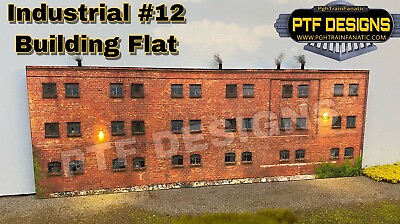 #ad O Scale Scratch Built Industrial #12 Building Flat Front Factory LEDs MTH Lionel $38.99