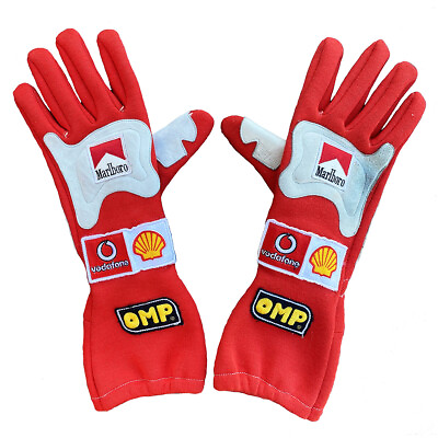 #ad Michael Schumacher F1 Go Karting Gloves Embroidered OMP Marlboro Racing Gloves GBP 44.99