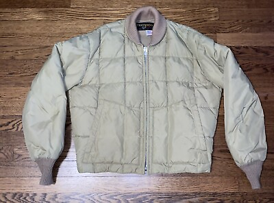#ad Vintage Tempco Jacket Down Insulated Ranch Puffer Made in USA Medium Beige $42.13