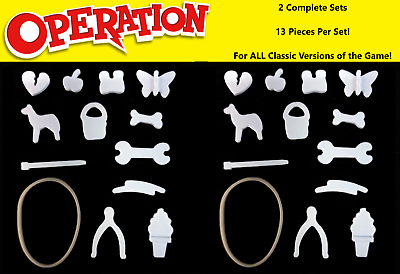 #ad Operation Game Replacement Pieces Parts 2 Complete Sets of 13 w Ice Cream Cone $3.99