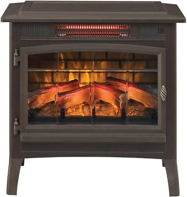 #ad Electric Infrared Quartz Fireplace Stove with 3D Flame Effect Bronze $213.69