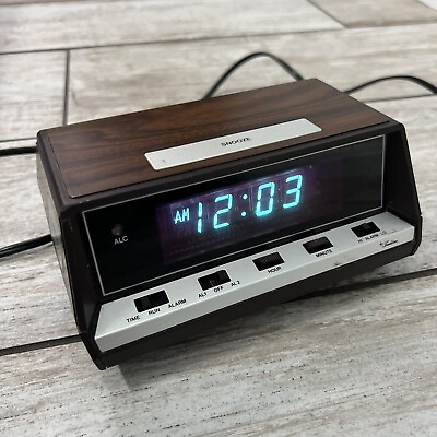 #ad Sears Roebuck Digital Alarm Clock Model 47201 7201 Vintage Works $19.88