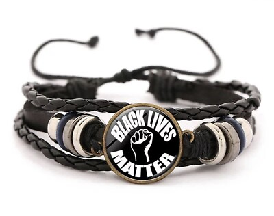 #ad Black Lives Matter Wristband Bracelet GBP 6.99