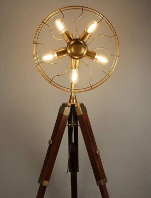 #ad Antique tripod fan 5 light floor lamp trendy looks floor tripod with bulb stand $240.00