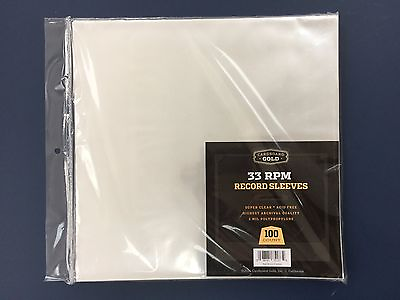 #ad 100 Clear Poly Plastic LP Outer Sleeves 2 Mil 12quot; Vinyl 33rpm Record Album Cover $20.99