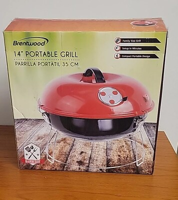 #ad Brentwood Appliances 14 Inch Portable Charcoal Grill Red One Size BB 1400R New $29.99