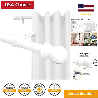 #ad 1 Inch White for Windows 26 to 42 Inch with Window Treatment Hardware Decor... $28.99