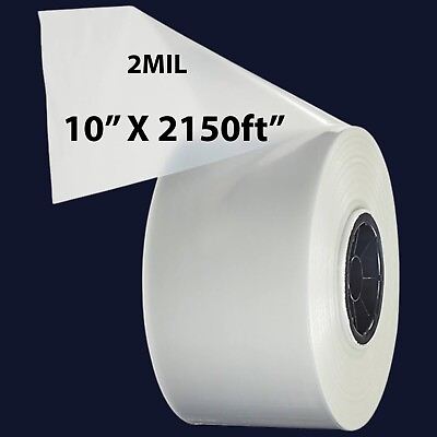 #ad 10quot; X 2150ft 2MiL Clear Poly Tubing Plastic Roll $135.00